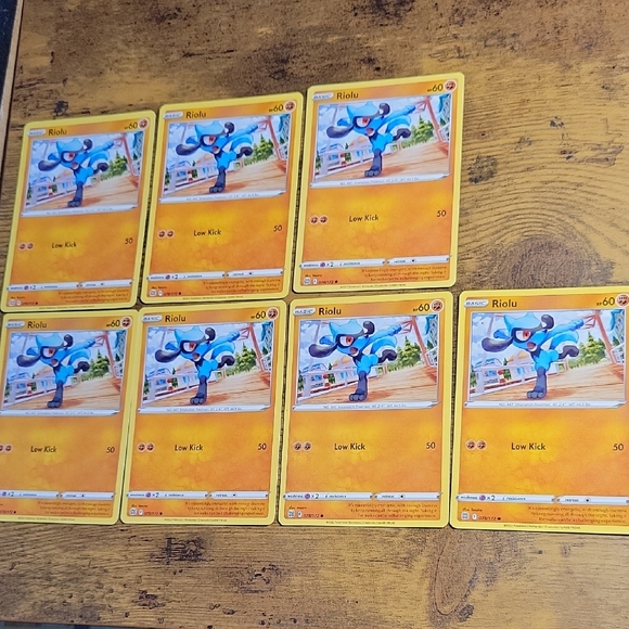 Other - Riolu Pokemon Trading Cards - Yellow and Blue